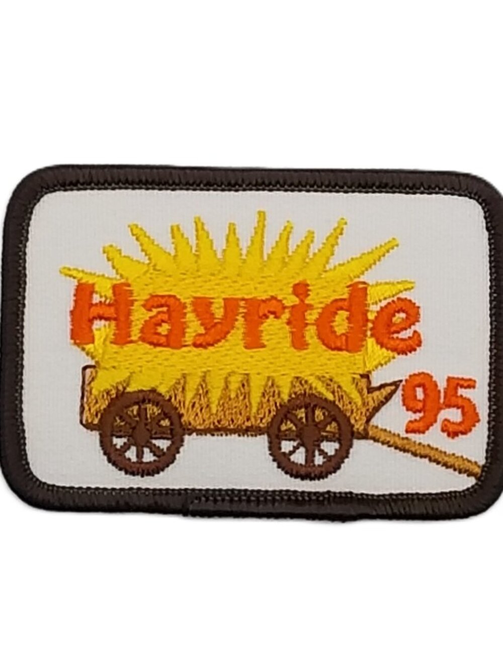 Vintage Hayride 95 Patch Hay Wagon Fall Event NOS 3 x 2 Inch